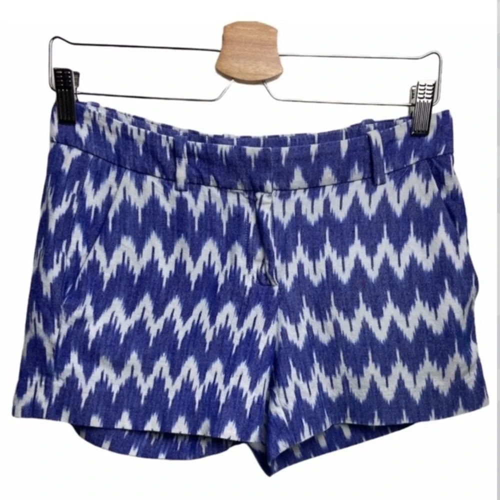 J. CREW Blue and White Patterned Shorts